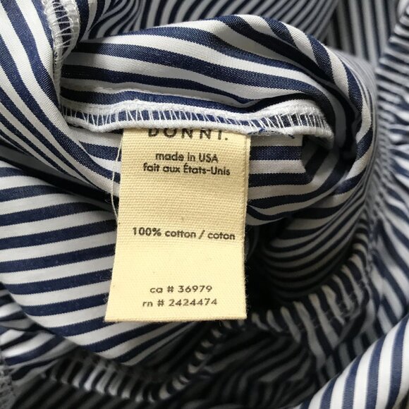 DONNI. the Pop Simple Pant Womens Large Blue White Striped Cotton Straight Leg - Picture 7 of 11